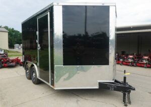 8.5×12 Black V-Nose Enclosed Trailer with Elect Pkg (2) 3500lb Axles Storage - Image 3