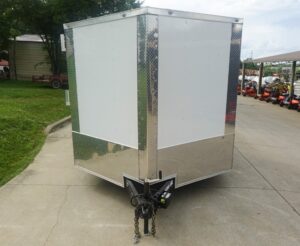 8.5′ x 20′ White V-Nose Hybrid Enclosed Trailer – Dual 7K Axles - Image 2