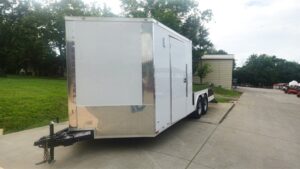 8.5′ x 20′ White V-Nose Hybrid Enclosed Trailer – Dual 7K Axles - Image 3
