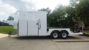 8.5′ x 20′ White V-Nose Hybrid Enclosed Trailer – Dual 7K Axles - Image 5