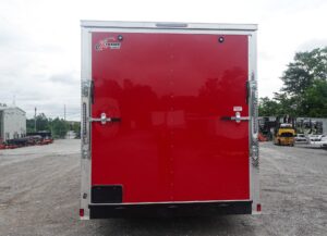7×16 Red V-Nose Enclosed Trailer (2) 3,500lb Axles 7ft Interior - Image 8