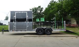 7×20 Black Hybrid Enclosed Trailer ATP Floor (2) 7K Axles