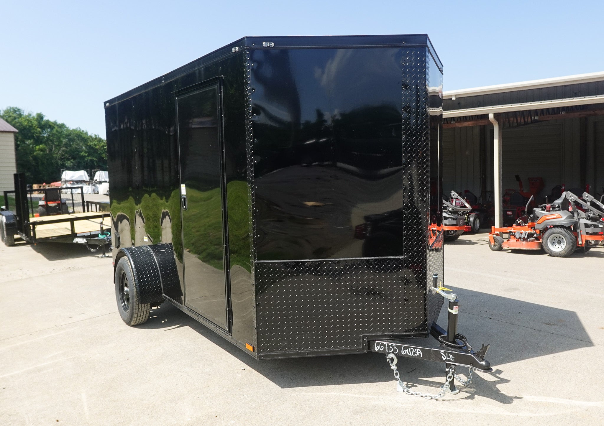 6×12 Enclosed Trailer Black V-Nose Blackout Package 3,500lb Axle Storage 6×12 Enclosed Trailer Black V-Nose Blackout Package 3,500lb Axle Storage - Image 1