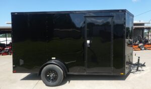 6×12 Enclosed Trailer Black V-Nose Blackout Package 3,500lb Axle Storage - Image 4