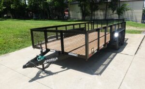 7×16 Dovetail Debris Utility Trailer 2ft Mesh Sides (2) 3500lb Axles 7K GVWR - Image 2