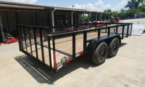 7×16 Dovetail Debris Utility Trailer 2ft Mesh Sides (2) 3500lb Axles 7K GVWR - Image 5