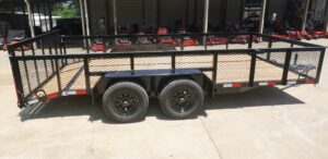 7×16 Dovetail Debris Utility Trailer 2ft Mesh Sides (2) 3500lb Axles 7K GVWR - Image 4