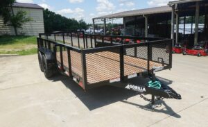 7×16 Dovetail Debris Utility Trailer 2ft Mesh Sides (2) 3500lb Axles 7K GVWR