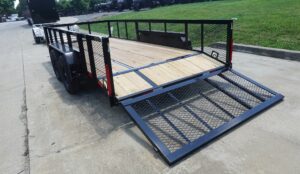 7×16 Dovetail Debris Utility Trailer 2ft Mesh Sides (2) 3500lb Axles 7K GVWR - Image 10