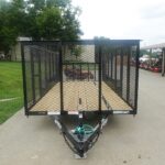 6.4×16 Dovetail Utility Trailer with 4ft Mesh Side (2) 3,500lb Axles