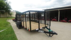 6.4×16 Dovetail Utility Trailer with 4ft Mesh Side (2) 3,500lb Axles - Image 2