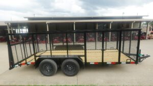 6.4×16 Dovetail Utility Trailer with 4ft Mesh Side (2) 3,500lb Axles - Image 3