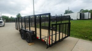 6.4×16 Dovetail Utility Trailer with 4ft Mesh Side (2) 3,500lb Axles - Image 11