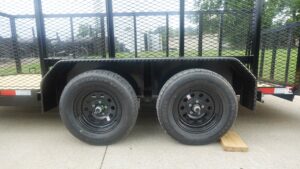 6.4×16 Dovetail Utility Trailer with 4ft Mesh Side (2) 3,500lb Axles - Image 12