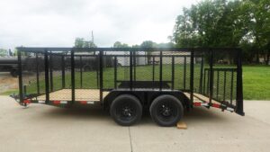 6.4×16 Dovetail Utility Trailer with 4ft Mesh Side (2) 3,500lb Axles - Image 8
