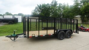 6.4×16 Dovetail Utility Trailer with 4ft Mesh Side (2) 3,500lb Axles - Image 10