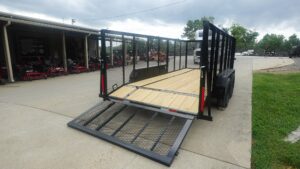 6.4×16 Dovetail Utility Trailer with 4ft Mesh Side (2) 3,500lb Axles - Image 7