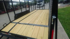 6.4×16 Dovetail Utility Trailer with 4ft Mesh Side (2) 3,500lb Axles - Image 14