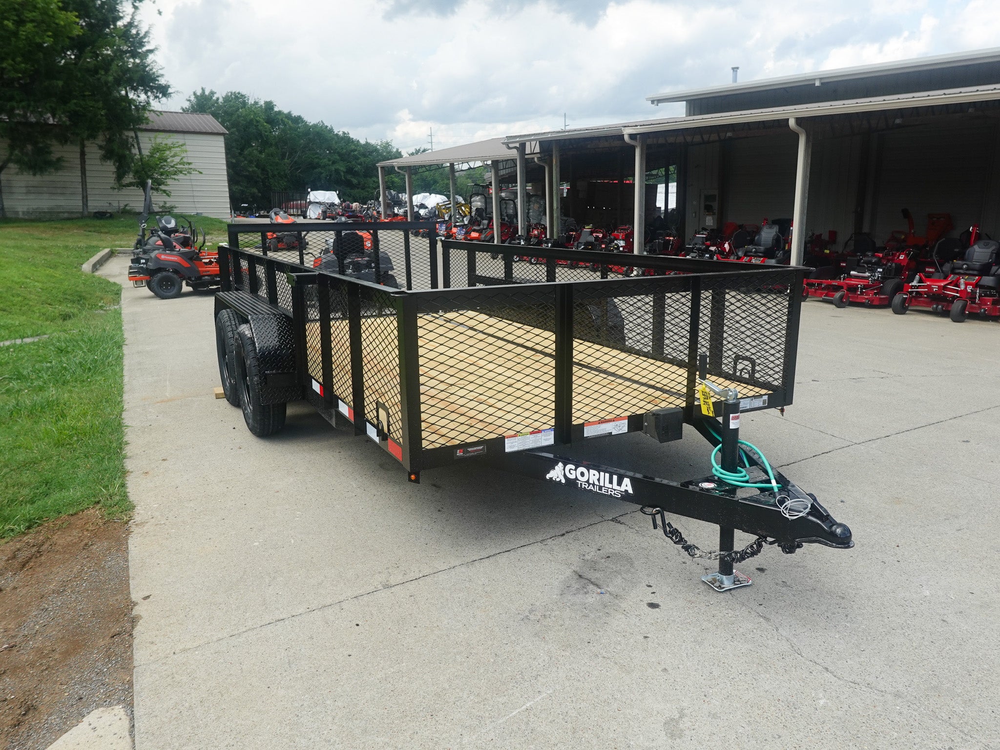 6.4×14 Dovetail Utility Trailer with 2ft Mesh Sides (2) 3500lb Axle 6.4×14 Dovetail Utility Trailer with 2ft Mesh Sides (2) 3500lb Axle - Image 1
