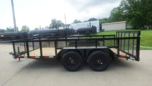 6.4×14 Dovetail Utility Trailer with 2ft Mesh Sides (2) 3500lb Axle - Image 4