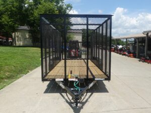 6.4×16 Straight Deck Utility Trailer 6ft Mesh Sides (2) 3,500lb Axles - Image 2