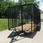6.4×16 Straight Deck Utility Trailer 6ft Mesh Sides (2) 3,500lb Axles