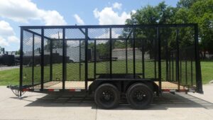 6.4×16 Straight Deck Utility Trailer 6ft Mesh Sides (2) 3,500lb Axles - Image 4