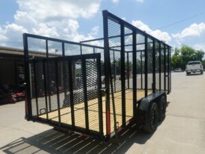 6.4×16 Straight Deck Utility Trailer 6ft Mesh Sides (2) 3,500lb Axles - Image 8