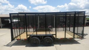 6.4×16 Straight Deck Utility Trailer 6ft Mesh Sides (2) 3,500lb Axles - Image 5