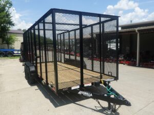 6.4×16 Straight Deck Utility Trailer 6ft Mesh Sides (2) 3,500lb Axles - Image 3