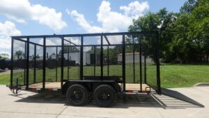 6.4×16 Straight Deck Utility Trailer 6ft Mesh Sides (2) 3,500lb Axles - Image 6