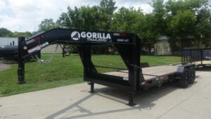 7×20 Gooseneck Tilt Car Hauler Trailer (2) 7K Drop Axles with Brakes 14K GVWR