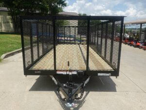 7×20 Heavy Duty Straight Deck Utility Trailer 4ft Mesh Sides (2) 5,200lb Axles - Image 2