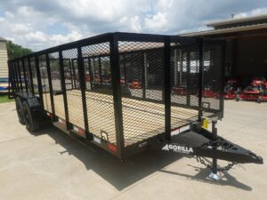 7×20 Heavy Duty Straight Deck Utility Trailer 4ft Mesh Sides (2) 5,200lb Axles - Image 3