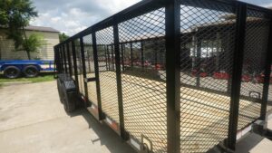 7×20 Heavy Duty Straight Deck Utility Trailer 4ft Mesh Sides (2) 5,200lb Axles - Image 12