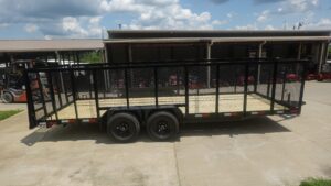 7×20 Heavy Duty Straight Deck Utility Trailer 4ft Mesh Sides (2) 5,200lb Axles - Image 5