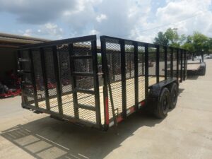 7×20 Heavy Duty Straight Deck Utility Trailer 4ft Mesh Sides (2) 5,200lb Axles - Image 8