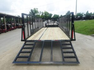 7×20 Heavy Duty Straight Deck Utility Trailer 4ft Mesh Sides (2) 5,200lb Axles - Image 9