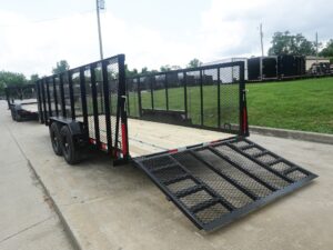 7×20 Heavy Duty Straight Deck Utility Trailer 4ft Mesh Sides (2) 5,200lb Axles - Image 11