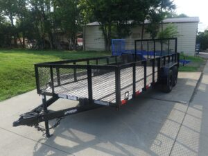 6.4×18 Utility Trailer with 2FT Mesh Sides & Gate (2) 3,500LB Axles GVWR 7K