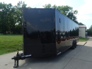 8.5×24 V-Nose Enclosed Trailer (2) 7000LB Axles with Wench Lift 14K GVWR