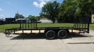 7×20 Powder Coated Straight Deck Utility Trailer with Side Gate (2) 3,500lb Axles - Image 6