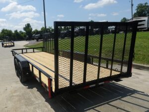 7×20 Powder Coated Straight Deck Utility Trailer with Side Gate (2) 3,500lb Axles - Image 7