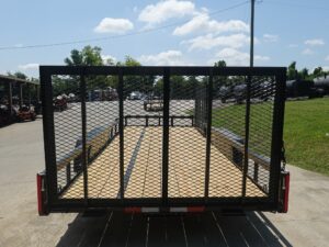 7×20 Powder Coated Straight Deck Utility Trailer with Side Gate (2) 3,500lb Axles - Image 8