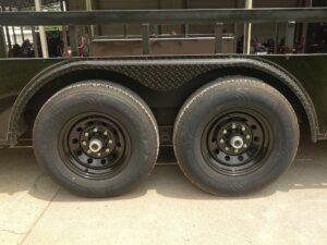 8.5×24 Black W/Black Out Hybrid Enclosed Trailer V-Nose (2) 7,000lb With Rails - Image 24