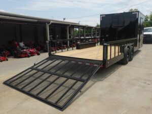 8.5×24 Black W/Black Out Hybrid Enclosed Trailer V-Nose (2) 7,000lb With Rails - Image 11