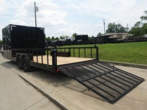 8.5×24 Black W/Black Out Hybrid Enclosed Trailer V-Nose (2) 7,000lb With Rails - Image 12