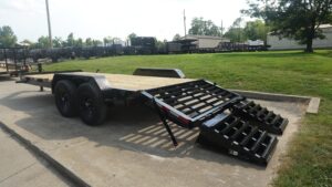 7×20 Equipment Trailer Dovetail (2) 7,000LB Axles with King Kong Ramps - Image 10