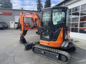 2026 Hitachi ZX35U-5N (CAB ANGLE) Angle blade, cab, heat, A/C, 5’8″ stick, thumb, coupler, and dig bucket included - Image 2