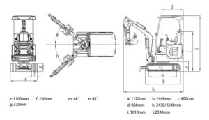 Mini Excavator with 14hp Kubota Engine | Hydraulic Thumb, Side Swing & Canopy | HUAYEE HY18B - Image 10